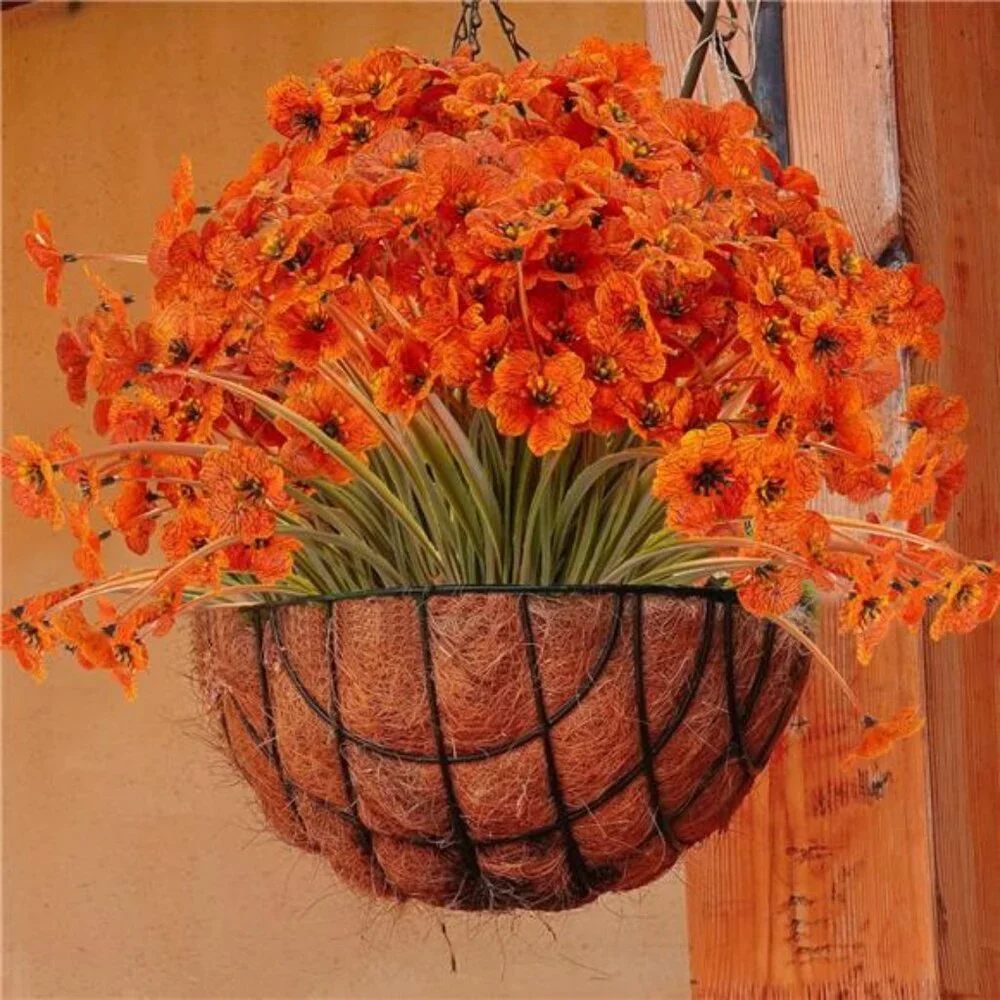 20 Bundles Artificial Fall Flowers Outdoor UV Resistant Fake Flowers No Fade